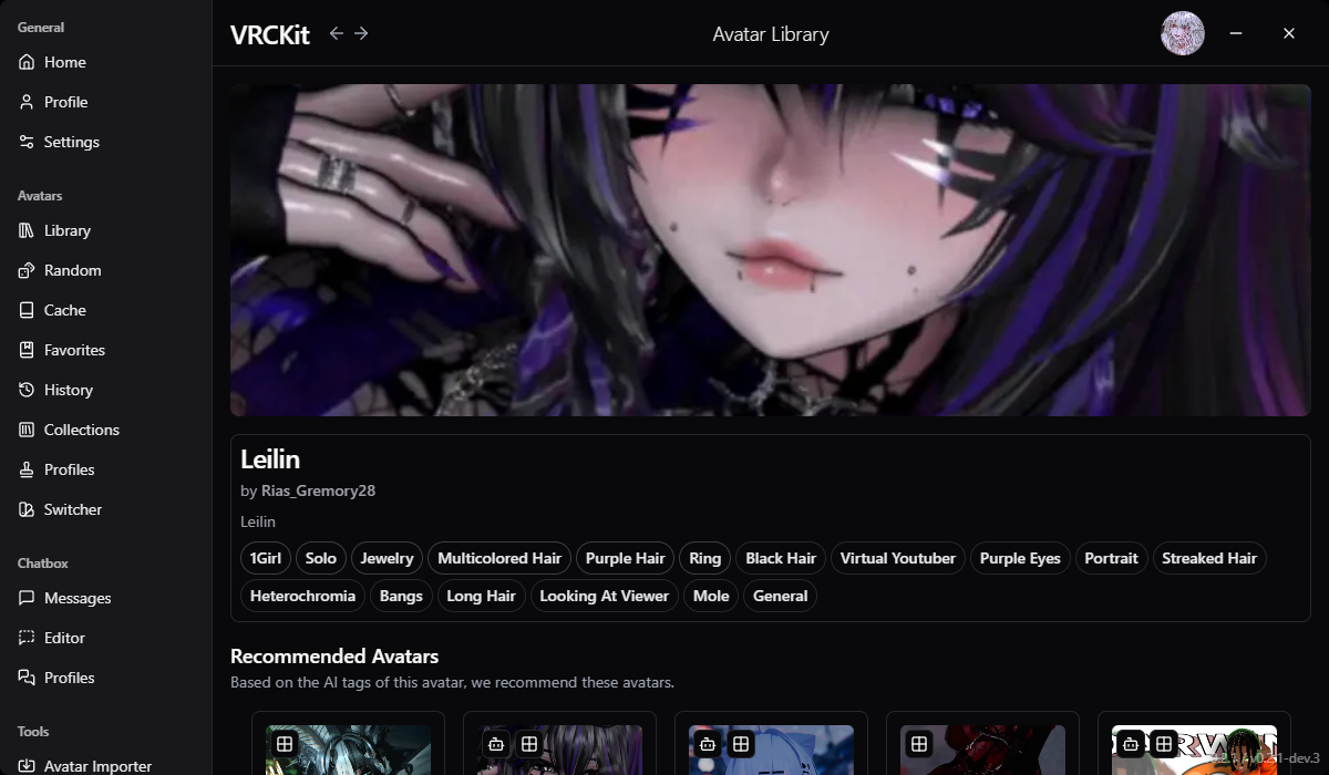 Avatar Page