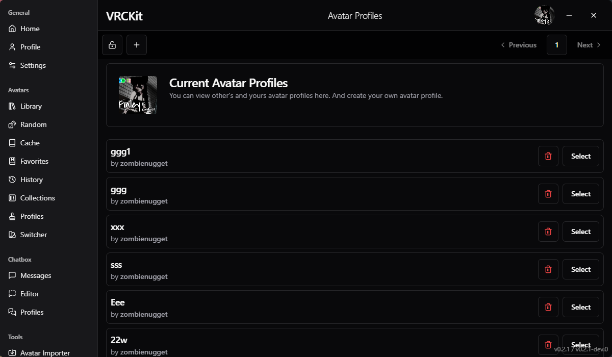 Avatar Profiles